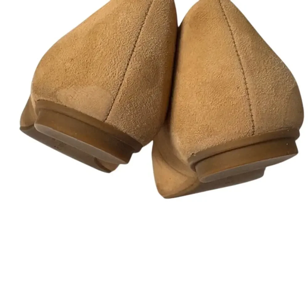KATE SPADE Nora Suede Pointed Toe Bow Tan Flat  | 7
